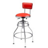 Gas spring bar stool with chrome/powder coating base and back