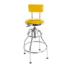Gas spring bar stool with chrome/powder coating base and back