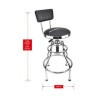 Gas spring bar stool with chrome/powder coating base and back