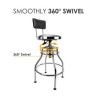 Gas spring bar stool with chrome/powder coating base and back