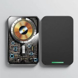5000mAh Transparent Punk Style Power Bank with 15W MagSafe Wireless Charger