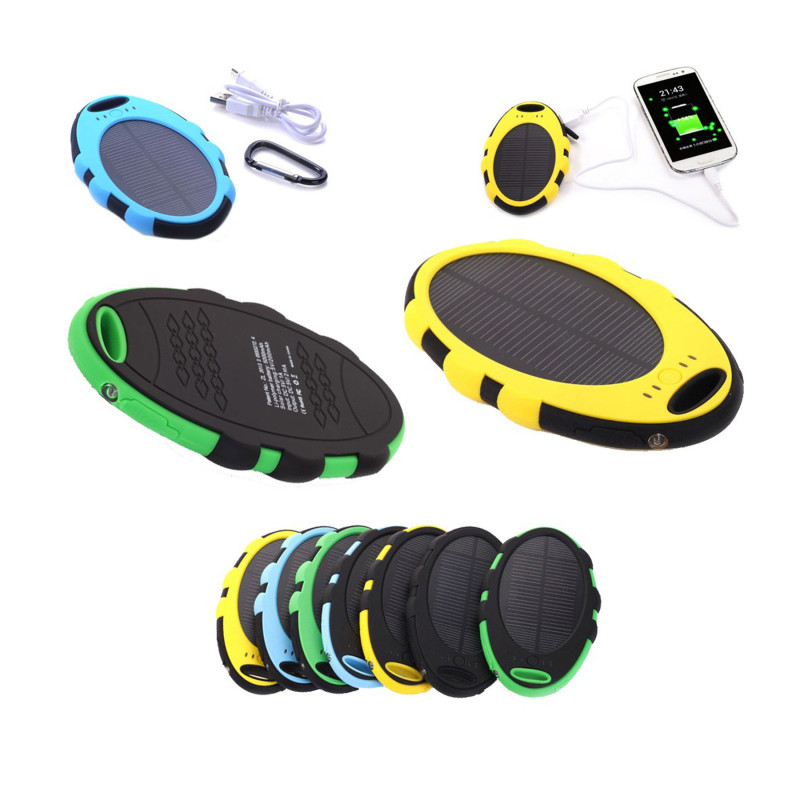 5000mAh Portable Sport Lithium-Polymer Solar Charger w/LED Indicator Light