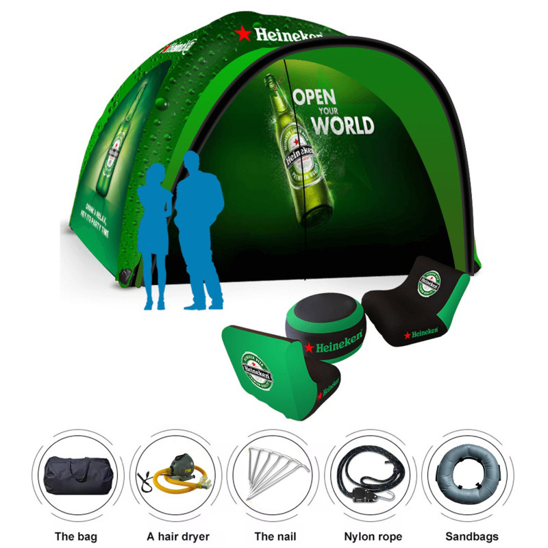 16ftx16ft Custom Air Dome Inflatable Tent W/Awning + 3x Full Walls