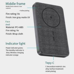 15W MagSafe wireless charger with 6700mAh power bank and mobile phone holder