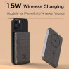 15W MagSafe wireless charger with 6700mAh power bank and mobile phone holder