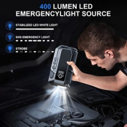 18W Fast Charger Portable Emergency battery booter w/ 150PSI Emergency inflater air compressor