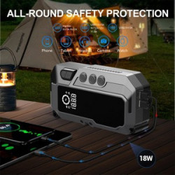18W Fast Charger Portable Emergency battery booter w/ 150PSI Emergency inflater air compressor