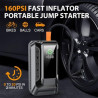 Portable Emergency battery booter w/ 160PSI Emergency tire inflater.