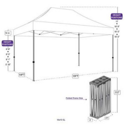 10' x 15' Commercial Grade Event Tent With Full Back Wall And Two Half Walls