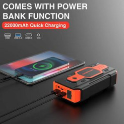 Portable Emergency battery booster Emergency 1500A Peak jump starter 22000mAh battery charger.