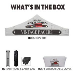 20x10 Tent Full Digital Print with 6FT stretch table cover