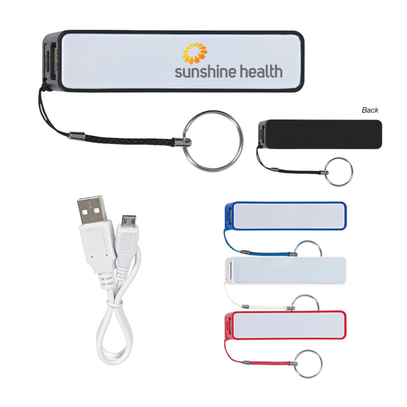 Plastic High Capacity Cobra Power Bank w/ Key Ring + Cable