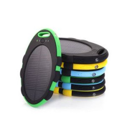 5000mAh Portable Plastic Solar Power Bank w/LED Flashlight