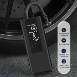 12V Portable Tire Inflator Mini Electric Car Air Pump Tire Pump With 6000mAh Power Bank