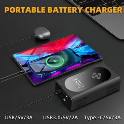10000mAh Portable Emergency Battery Booter w/ 150PSI Emergency Inflater Air Compressor