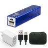 2200mAh Portable Rectangle Power Bank Travel Kit - UL Certified