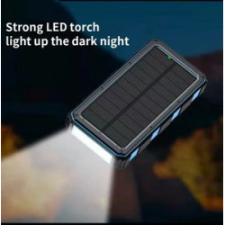 Solar Charger 20000mAh Battery w/15W Wireless QI Charger & Flashlight PD22.5W