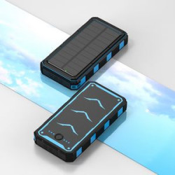 Solar Charger 20000mAh Battery w/15W Wireless QI Charger & Flashlight PD22.5W