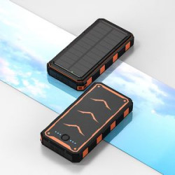 Solar Charger 20000mAh Battery w/15W Wireless QI Charger & Flashlight PD22.5W