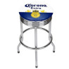 Single Ring Bar Stool with Chrome Frame and 360 Degree Rotating Seat