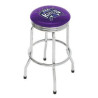 Single Ring Bar Stool with Chrome Frame and 360 Degree Rotating Seat