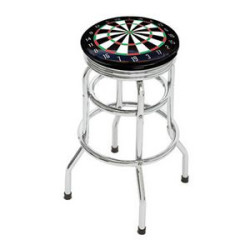 Double Ring Swivel Bar Stool with Chrome Finish