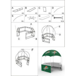 10x10FT Gazebo Dome Tent Custom Pop Up Kiosk Canopy Tent