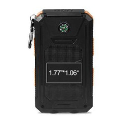10000mAh Solar Power Bank Charger w/Compass & Flashlight - CPSIA Compliant