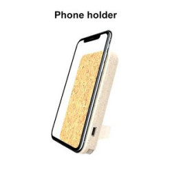 Wheat Straw Cork Wireless Power Bank with a Foldable Stand and 5000mAh Battery Capacity!
