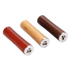 2600mAh Wood Emergency Cylinder Power Bank