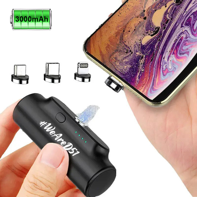 3 In 1 Magnetic Portable Power Bank 3000mAh