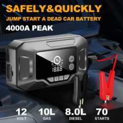 PD 65W Portable Emergency battery booter w/ 150PSI Emergency inflater air compressor