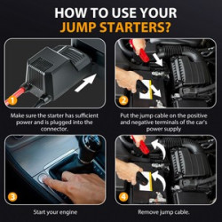 2-in-1 Portable Emergency battery booter w/ 160PSI Emergency tire inflater.