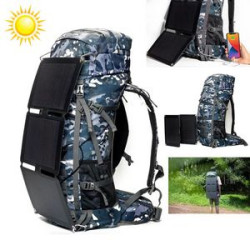 50L Hiking Backpack with 30 Watts Solar Charger Panel