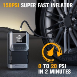 Portable Emergency battery booter w/ 150PSI Emergency inflater air compressor