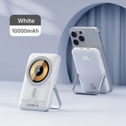 Portable 15W MagSafe Wireless Charger with 10000mAh Power Bank and Phone Stand