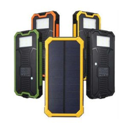 10000mAh Solar Power Bank w/LED Flashlight - 2.1A Output