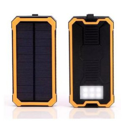 10000mAh Solar Power Bank w/LED Flashlight - 2.1A Output