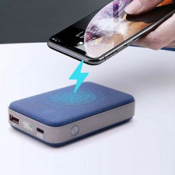 10W Wireless Qi Charger with 10000mAh Fabric Power Bank