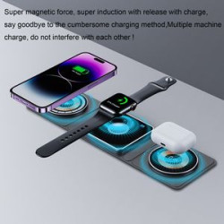 Custom Promotional 3 In 1 Magnetic Wireless Charger
