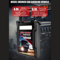 35,000mAh Portable Emergency battery booter for 12V/24V heavy-duty vehicles and boats