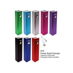 Square Tube Power Bank Charger w/Micro USB Charging Cable