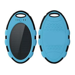 Water-Proof Mobile Energy Battery 5000mAh Solar Power Bank w/LED Flashlight