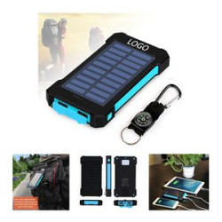 10000mAh Drop-Resistant Solar Charging Bank w/Flashlight