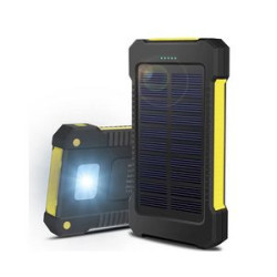 10000mAh Drop-Resistant Solar Charging Bank w/Flashlight