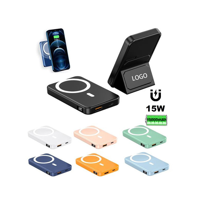 10,000mAh Magnet Wireless Power Bank with Phone Stand