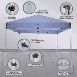 10' x 10' 800D polyester canopy tent with Full Wall & Flags