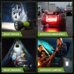 Rechargeable Bright Camping FlashLight for Emergency W/800LM, 3600mAh Capacity Battery Powered