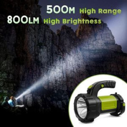 Rechargeable Bright Camping FlashLight for Emergency W/800LM, 3600mAh Capacity Battery Powered