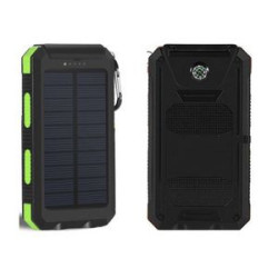 Portable 10000mAh Solar Power Bank w/Dual LED Flashlight